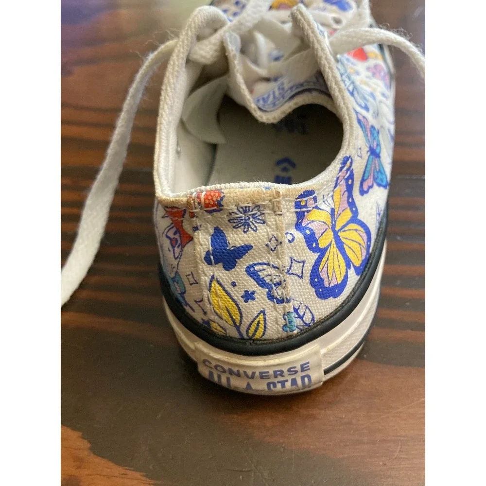 Converse Chuck Taylor All Star Junior Size 1 Butterfly Mushroom Floral Shoes